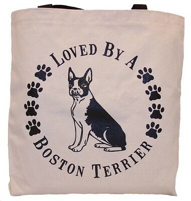 Loved By A Boston Terrier Tote Bag New  Made In Usa